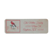 ヴィンテージ（鳥）ショウジョウコウカンチョウカスタムクリスマスホリデイ ラベル (正面)