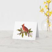 ヴィンテージ(鳥)ショウジョウコウカンチョウソングバードイラストレーション- 1800s カード (黄色い花)