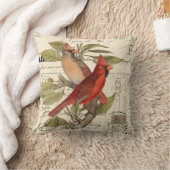 ヴィンテージ（鳥）ショウジョウコウカンチョウブランチフランスのデコール装飾用クッション クッション (ブランケット)