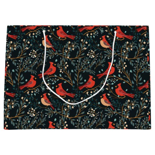 ヴィンテージ(鳥)ショウジョウコウカンチョウ抱き枕 ラージペーパーバッグ (正面)