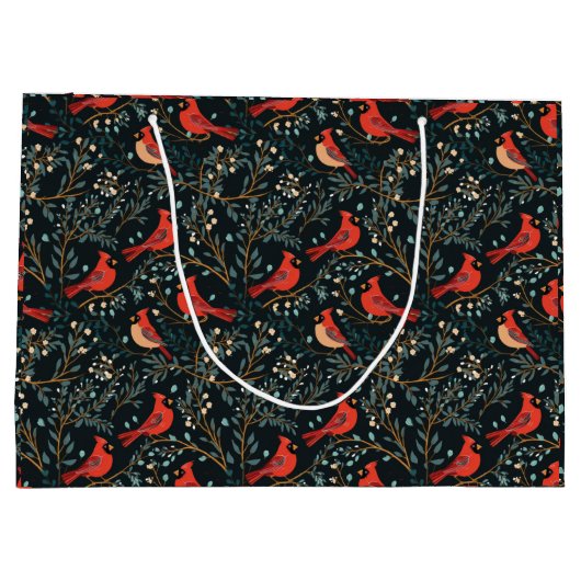 ヴィンテージ(鳥)ショウジョウコウカンチョウ抱き枕 ラージペーパーバッグ (裏面)