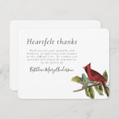 ヴィンテージ（鳥）ショウジョウコウカンチョウ葬儀 サンキューカード (正面/裏面)