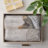 ヴィンテージ《鳥》ハヤブサバードミュージックスクロールつる植物講演会 薄葉紙 (ギフト)