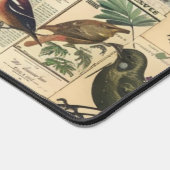 ヴィンテージ 鳥 蝶 新聞 植物 デスクマット (コーナー)