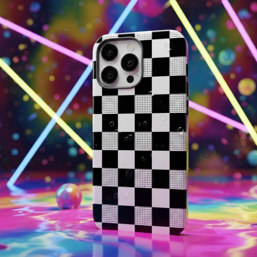 ヴィンテージ 黒と白の市松模様の美学 Case-Mate iPhoneケース