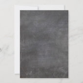 ヴィンテージ 黒板 ピンク 白 花 75歳 誕生日 招待状 (裏面)