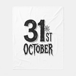 ヴィンテージ 10月31日 ハロウィン タイポグラフィ デザイン_1 フリースブランケット