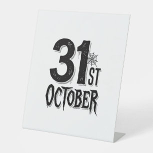ヴィンテージ 10月31日 ハロウィン タイポグラフィ デザイン_1 台座サイン