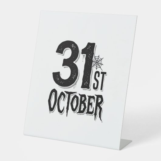 ヴィンテージ 10月31日 ハロウィン タイポグラフィ デザイン_1 台座サイン (正面)