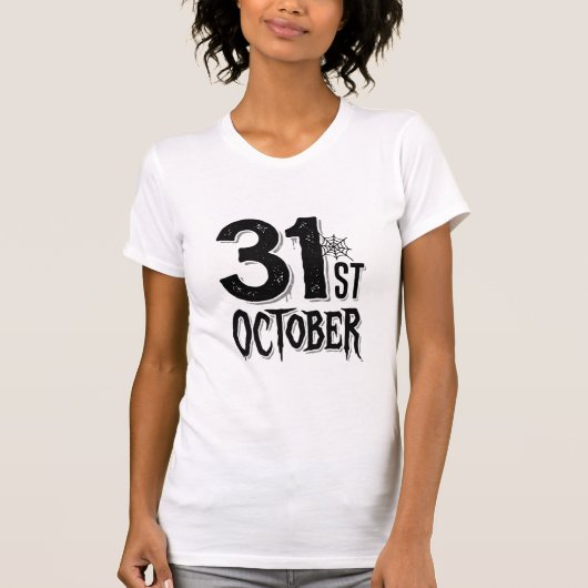 ヴィンテージ 10月31日 ハロウィン タイポグラフィ デザイン_1 Tシャツ (正面)