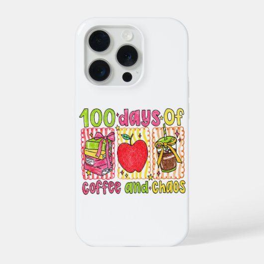 ヴィンテージ 100日目の学校 虹色クレヨン iPhoneケース (裏面)