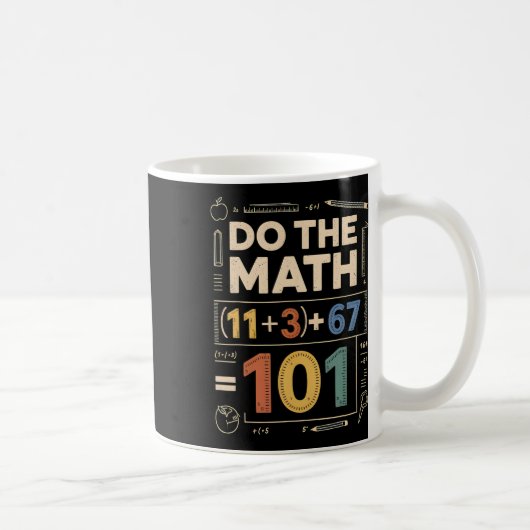 ヴィンテージ 100日 学校 数学の方程式 計算して コーヒーマグカップ (右)