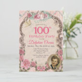 ヴィンテージ 100歳の誕生日 招待状 (スタンド正面)