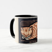 ヴィンテージ 12月の猫 - Julie de Graagの絵画 マグカップ (正面左)