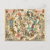 ヴィンテージ 1660年 南天星座図 ポストカード (正面)