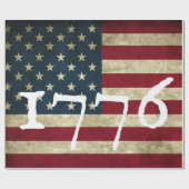 ヴィンテージ 1776 アメリカ国旗 愛国的な ラッピングペーパー (フラット)