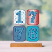 ヴィンテージ 1776 愛国パッチワーク アクリルサイン (ニュートラル)