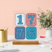 ヴィンテージ 1776 愛国パッチワーク アクリルサイン (ウェディング)