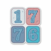 ヴィンテージ 1776 愛国パッチワーク シール (正面)