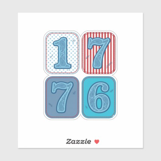 ヴィンテージ 1776 愛国パッチワーク シール (シート)