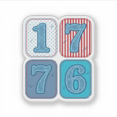 ヴィンテージ 1776 愛国パッチワーク シール (正面)