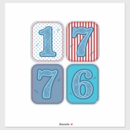 ヴィンテージ 1776 愛国パッチワーク シール (シート)