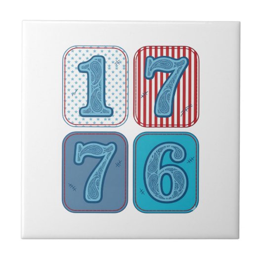 ヴィンテージ 1776 愛国パッチワーク タイル (正面)