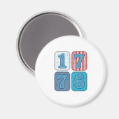 ヴィンテージ 1776 愛国パッチワーク マグネット (正面/裏面)