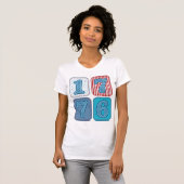 ヴィンテージ 1776 愛国パッチワーク Tシャツ (正面フル)