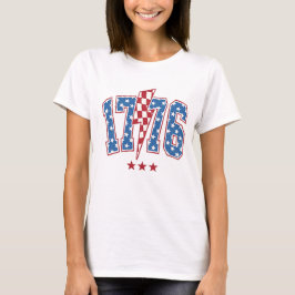 ヴィンテージ 1776 愛国ライトニングボルト アメリカン フラ Tシャツ