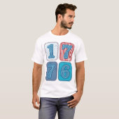ヴィンテージ 1776 愛国 パッチワーク Tシャツ (正面フル)