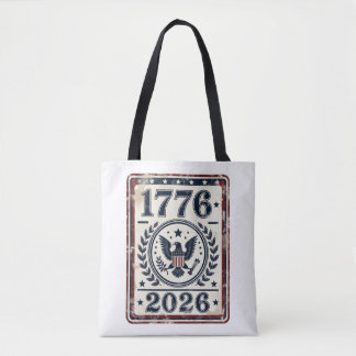 ヴィンテージ 1776 2026 愛国ワシのシール トートバッグ
