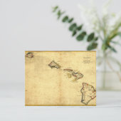 ヴィンテージ 1837年 ハワイ地図 - ハワイ諸島 招待状 (スタンド正面)