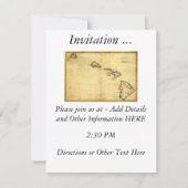 ヴィンテージ 1837年 ハワイ地図 - ハワイ諸島 招待状 (裏面)