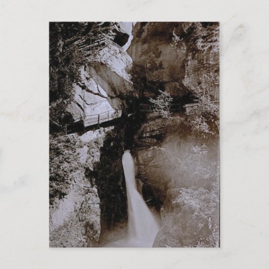 ヴィンテージ, 1890, Trummelbach秋, Lauterbrunnen ポストカード (正面)