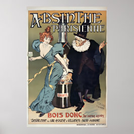ヴィンテージ 1896 アール・ヌーヴォー アブサン・パリジェンヌ ポスター