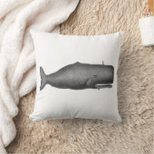 ヴィンテージ 19世紀のクジラの絵 N クッション (ブランケット)