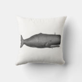 ヴィンテージ 19世紀のクジラの絵 N クッション (裏面)