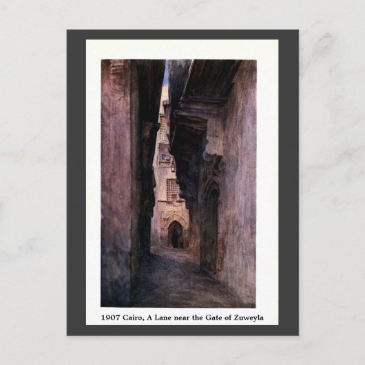 ヴィンテージ 1900年 カイロ エジプト ズウェイラ近くの小道 ポストカード (正面)