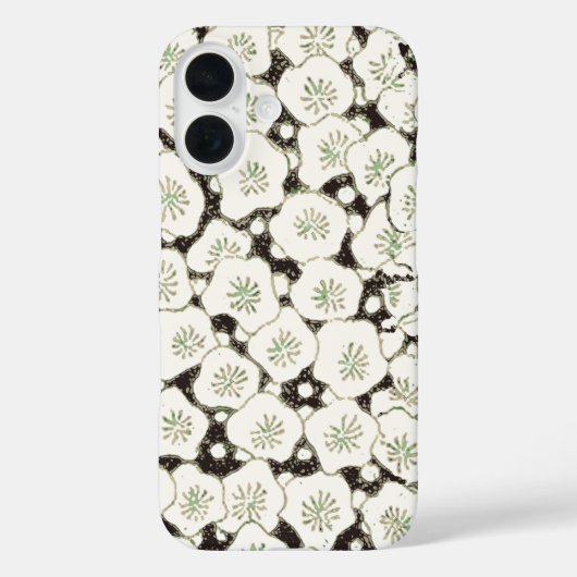 ヴィンテージ 1902年 日本の花柄: 黒 白い花 Case-Mate iPhoneケース (裏面)