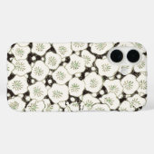 ヴィンテージ 1902年 日本の花柄: 黒 白い花 Case-Mate iPhoneケース (裏面 (横))
