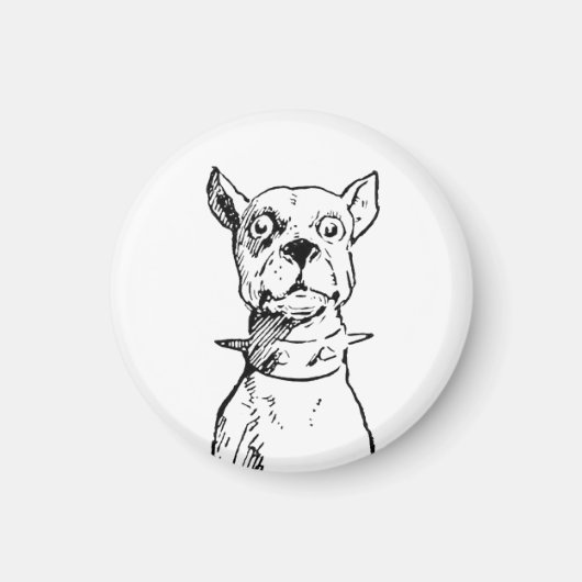 ヴィンテージ 1919年 イラスト 座る犬 マグネット (正面)