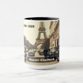ヴィンテージ 1920年代 パリの街 エッフェル塔 クラシック マグカップ (中央)