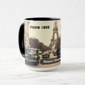 ヴィンテージ 1920年代 パリの街 エッフェル塔 クラシック マグカップ (正面左)