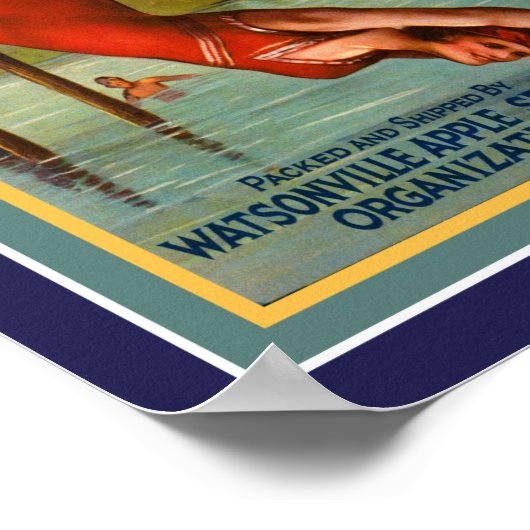 ヴィンテージ, 1930のダイビングガールカリフォルニアリンゴ ポスター (角)