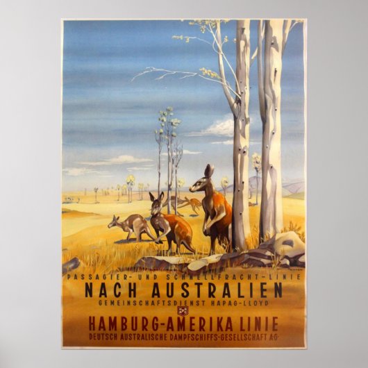 ヴィンテージ（1930年代）ドイツHAPAGクルーズライン旅行 ポスター (正面)