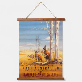 ヴィンテージ（1930年代）ドイツHAPAGクルーズライン旅行 吊り下げ型タペストリー