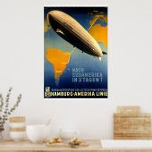 ヴィンテージ- 1930年Graf Zeppelin旅行ポスター ポスター (キッチン)