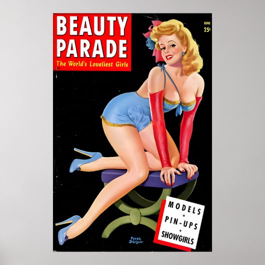 ヴィンテージ 1940年代 ピンアップガール ポスターとキャンバスの女性 ポスター (正面)