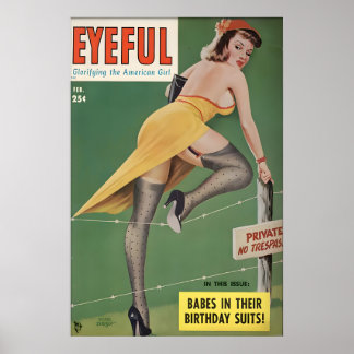 ヴィンテージ 1950年代 ピンアップガール ポスターとキャンバスの美女 ポスター